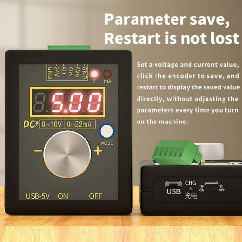 FNIRSI 0-12V/0-4-24mA générateur de signal de courant de tension négative positive portable (sans batterie) SF301A1035-08