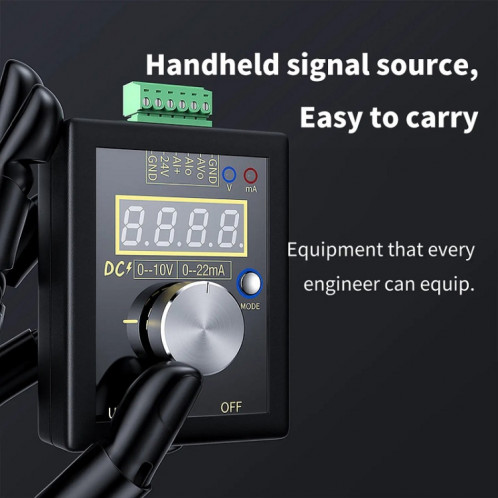 FNIRSI 0-12V/0-4-24mA générateur de signal de courant de tension négative positive portable (sans batterie) SF301A1035-08