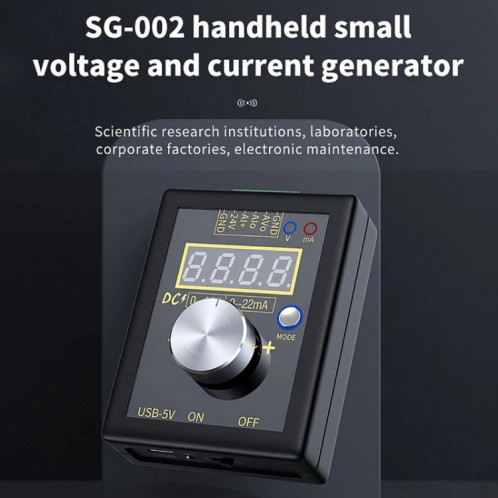 FNIRSI 0-12V/0-4-24mA générateur de signal de courant de tension négative positive portable (sans batterie) SF301A1035-08