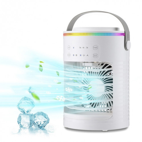 Ventilateur de refroidissement USB CF-516, minuterie de bureau, lumière RVB réglable, humidification par pulvérisation (blanc) SH701A1302-016
