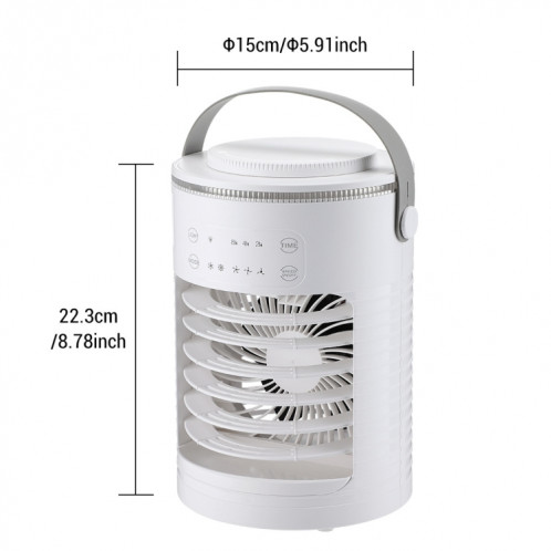 Ventilateur de refroidissement USB CF-516, minuterie de bureau, lumière RVB réglable, humidification par pulvérisation (blanc) SH701A1302-016