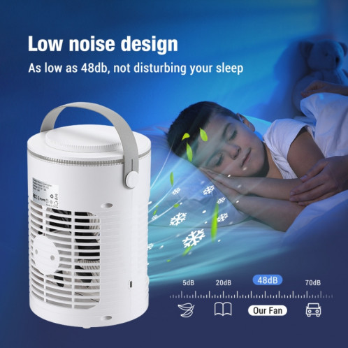 Ventilateur de refroidissement USB CF-516, minuterie de bureau, lumière RVB réglable, humidification par pulvérisation (blanc) SH701A1302-016