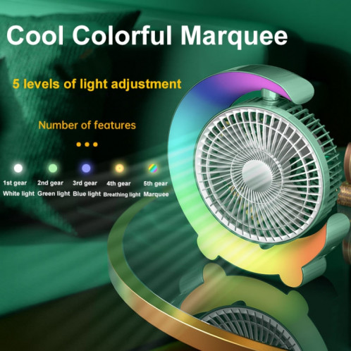 Ventilateur portable de bureau Cool Marquee à chargement USB F11 (vert menthe) SH601A246-08
