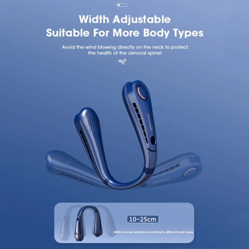 F11 Portable USB charge rotatif affichage numérique ventilateur de cou suspendu sans lame (rose) SH701C1198-012