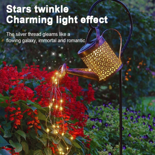 Lumière de Projection creuse en fer solaire extérieure étanche bouilloire de jardin lumière pelouse paysage prise de terre lumière décorative, Style: petit + support SH30021131-011