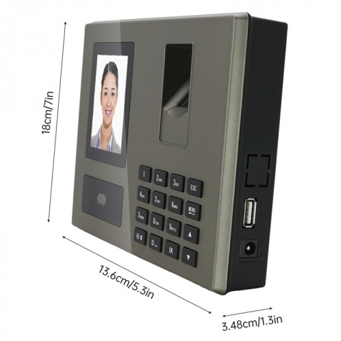 Machine intelligente de présence d'empreintes digitales de reconnaissance de visage d'invite vocale FA03 (anglais avec prise ue) SH301B1005-017