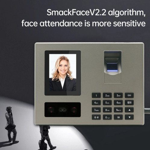 Machine intelligente de présence d'empreintes digitales de reconnaissance de visage d'invite vocale FA03 (anglais avec prise ue) SH301B1005-017