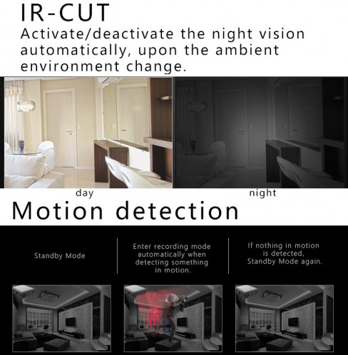 Caméra XD 1080p HD vidéo intelligente IR-CUT caméra de sport à Vision nocturne infrarouge (version directe sans batterie) SH101A1710-012