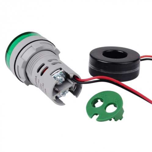 SINOTIMER ST16A Rond 22mm LED Signal Lumineux Numérique 220V AC Ampèremètre 0-100A AC Indicateur Lumineux de Courant (02 Blanc) SS401C1897-07