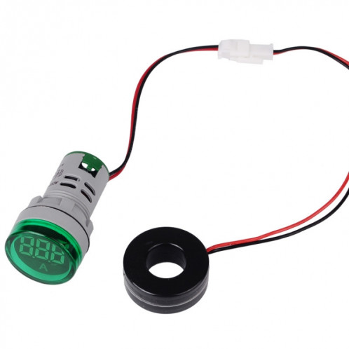 SINOTIMER ST16A Rond 22mm LED Signal Lumineux Numérique 220V AC Ampèremètre 0-100A AC Indicateur Lumineux de Courant (02 Blanc) SS401C1897-07