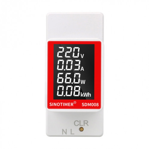 SINOTIMER SDM008 Type de Rail AC moniteur numérique multifonctionnel de tension et de courant SS6112239-06