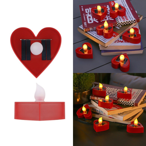 Lumière de bougie solaire cour extérieure villa jardin lumière de décoration étanche, spécification: modèle de coeur coquille rouge SH1702668-09