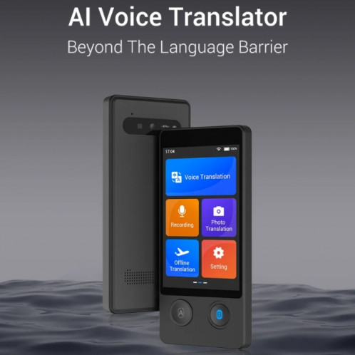 Hishell W12 144 langues Traducteur vocal AI Traducteur de caméra intelligente Dialogue hors ligne Traduction mutuelle en temps réel (Noir) SH901A659-012