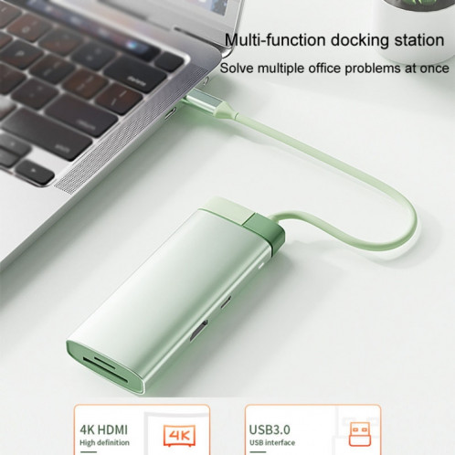 BS7A Station d'accueil 7 en 1 Type-C Convertisseur de station d'accueil Hub USB multifonction (vert) SH501A1646-013