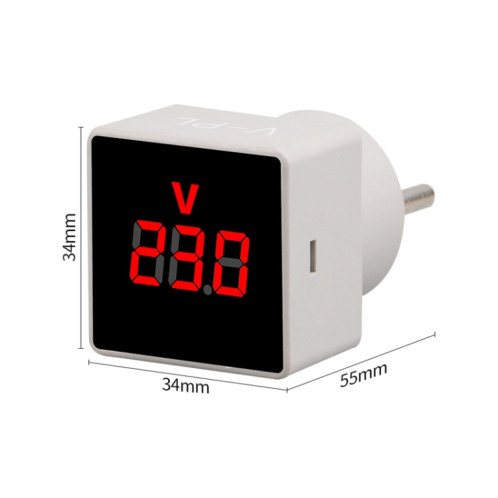 SINOTIMER V-PL Type d'insertion carrée voltmètre ca numérique domestique prise ue SS62211074-06