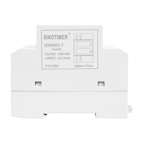 SINOTIMER SDM003-T 3 chiffres DIN Rail monophasé AC ménage double affichage tension et compteur de courant SS62251417-05