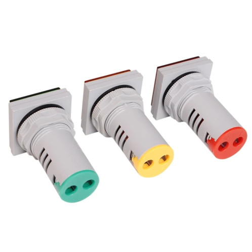 SINOTIMER ST17V Indicateur de signal de tension AC 22 mm carré LED Affichage numérique Tête de tension AC 60-500 V (03 bleu) SS201B916-06