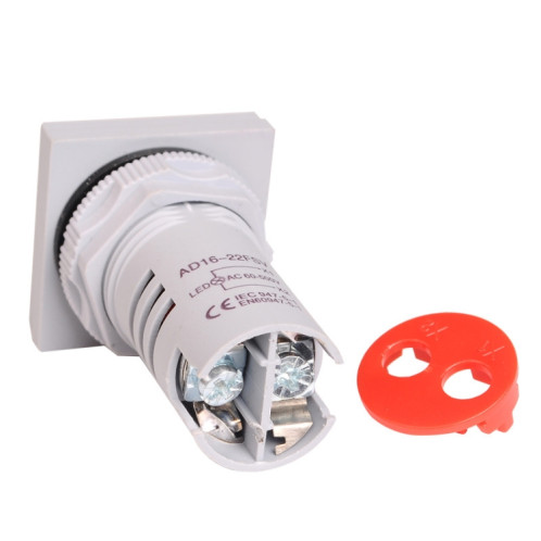 SINOTIMER ST17V Indicateur de signal de tension AC 22 mm carré LED Affichage numérique Tête de tension AC 60-500 V (01 rouge) SS201A1472-06