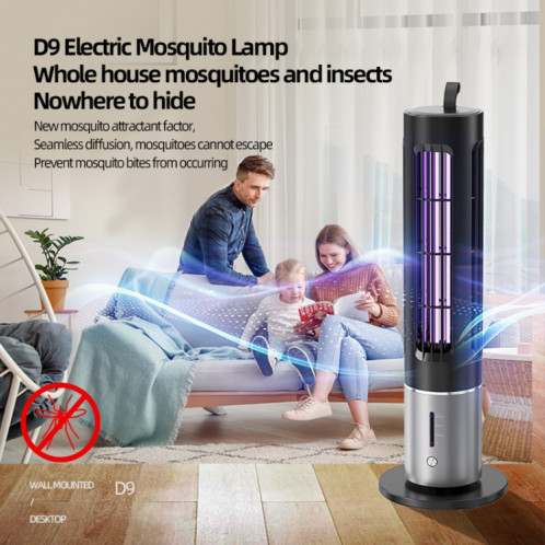 Lampe anti-moustique UV portable D9, piège à mouches muet rechargeable avec synchronisation à 3 vitesses (noir) SH801A25-016