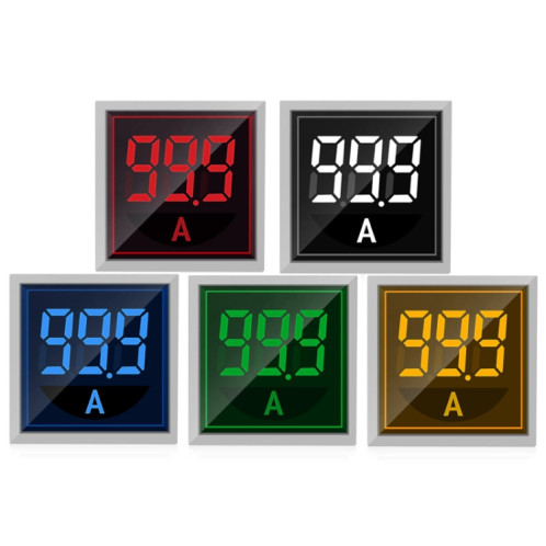 SINOTIMER ST17A Carré 22 mm LED Affichage numérique Signal lumineux Indicateur de courant AC 0-100 A (04 vert) SS101B323-06