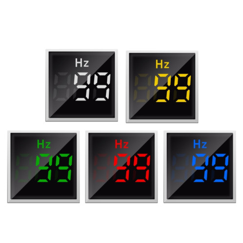 SINOTIMER ST17HZ 22 mm carré LED affichage numérique 50-75 Hz AC indicateur de signal de fréquence (04 vert) SS501C1160-05