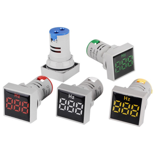 SINOTIMER ST17HZ 22 mm carré LED affichage numérique 50-75 Hz AC indicateur de signal de fréquence (04 vert) SS501C1160-05