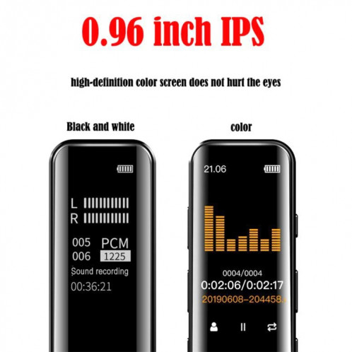 G1 Écran couleur IPS 0,96 pouces HD Mini enregistreur intelligent avec minuterie de réduction du bruit, capacité: 32 Go SH7603291-011