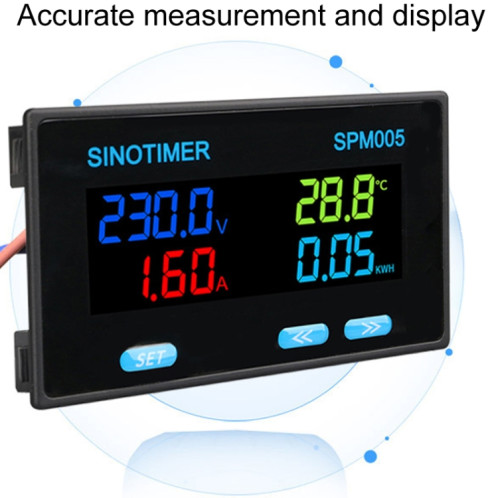 SINOTIMER SPM005 AC Affichage numérique Tension Courant Puissance Électricité Compteur de surveillance multifonctionnel, Spécification: 200A SS9603228-07