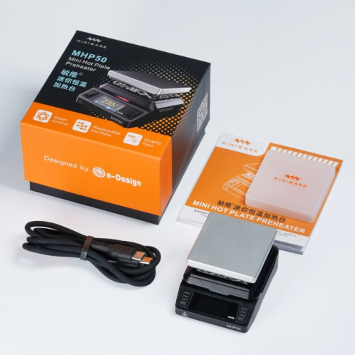 MINIWARE MHP50 Prise en charge de l'alimentation PD/DC Station de chauffage mini thermostat haute puissance 150 W, modèle : B5 SM07022-013