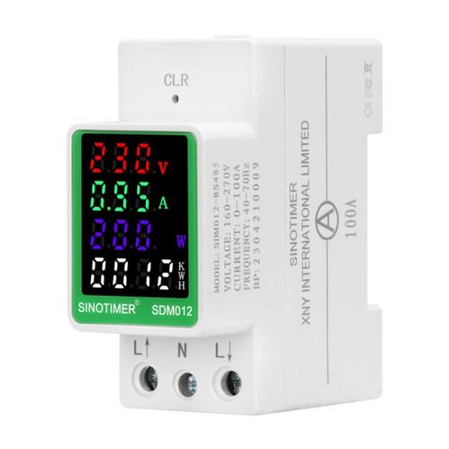 SINOTIMER DIN Rail AC affichage numérique tension de courant puissance électricité testeur multifonction, modèle: SDM012-RS485 SS2903360-05