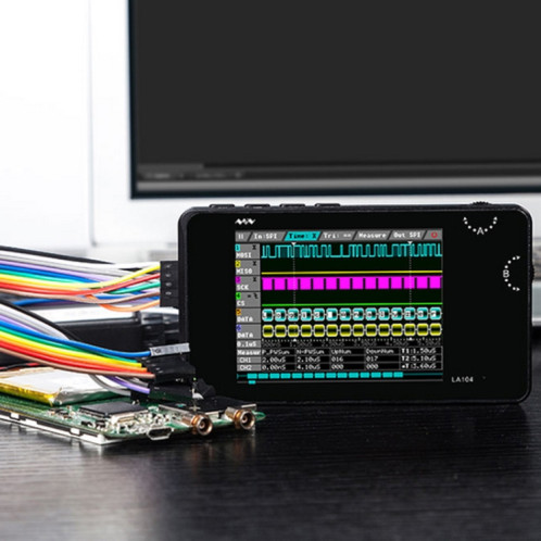 MINIWARE LA104 Analyseur logique Assistant de débogage à 4 canaux Oscilloscope analogique d'échantillonnage SM63411129-08