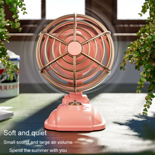 Mini ventilateur électrique silencieux de bureau, ventilateur rétro USB d'extérieur de bureau (jaune) SH501B884-011