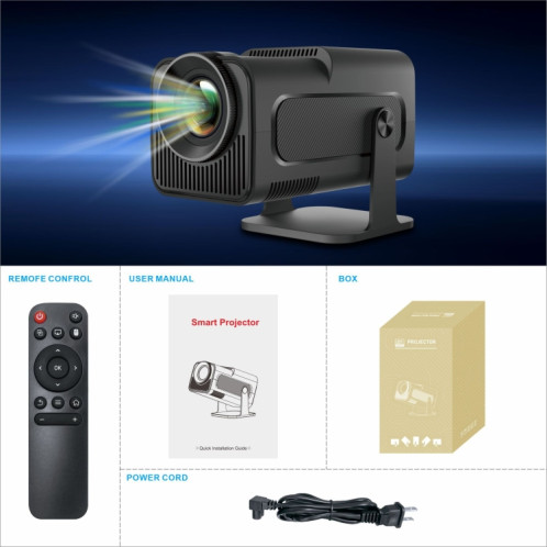 Projecteur HY320 1080P 390ANSI 4K Android 11 avec Wifi 6 Bluetooth 5.0 prise en charge Miracast / Airplay / DLNA prise AU SH16041483-015