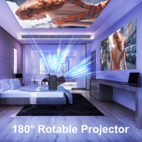Projecteur HY320 1080P 390ANSI 4K Android 11 avec Wifi 6 Bluetooth 5.0 prise en charge Miracast / Airplay / DLNA prise américaine SH1601886-015