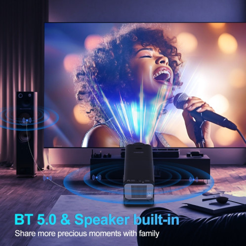 Projecteur HY320 1080P 390ANSI 4K Android 11 avec Wifi 6 Bluetooth 5.0 prise en charge Miracast / Airplay / DLNA prise AU SH16041483-015
