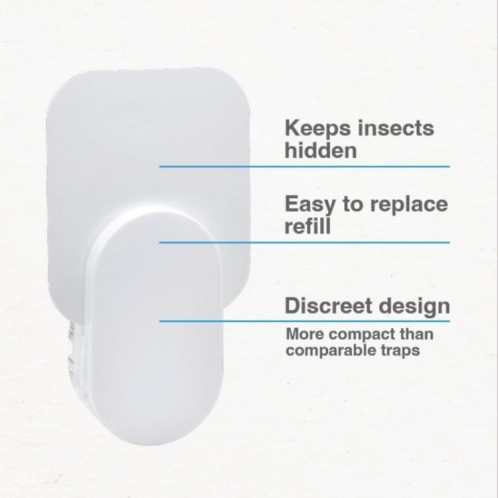 Piège à mouches rechargeable enfichable pour mouches, mites, moucherons et autres insectes volants avec 2 cartes de colle prise ue (blanc) SH31011200-07