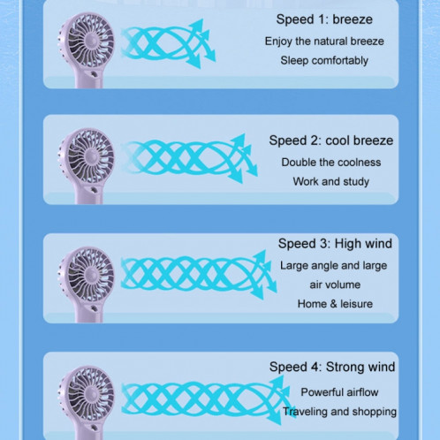 Ventilateur électrique portatif d'hydratation de ventilateur de brumisation tenu dans la main rechargeable par USB (violet) SH501A13-012