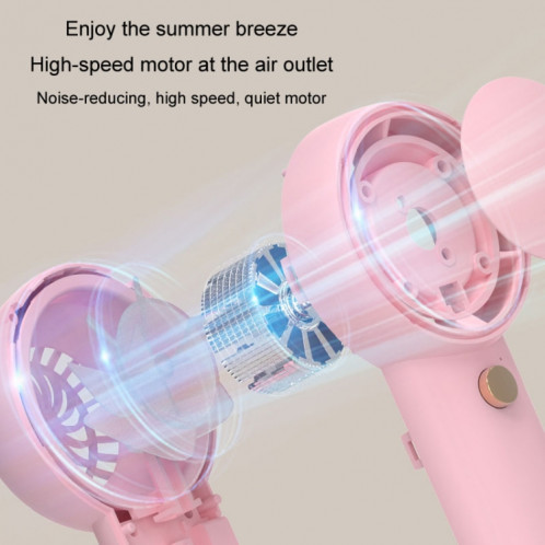 Mini ventilateur électrique portatif Turbo, petit ventilateur Portable rechargeable par USB (marron clair) SH101A620-010