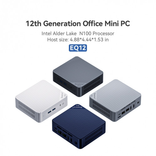 Beelink EQ12 Office Mini PC Processeur Alder Lake-N100 16 Go DDR5 RAM 500 Go SSD Prise UE SB1502750-010
