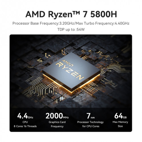 Beelink SER5 MAX Mini ordinateur AMD Ryzen 7 5800H processeur 16 Go DDR4 500 Go SSD prise US SB2401820-019
