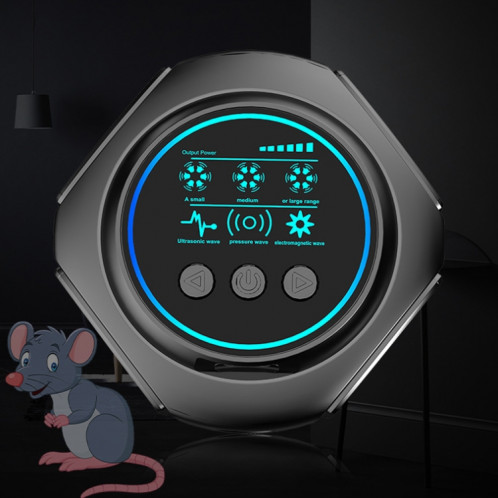 219 Répulsif de souris d'intérieur à ultrasons intelligent à conversion de fréquence multidimensionnelle (noir) SH101B1459-014