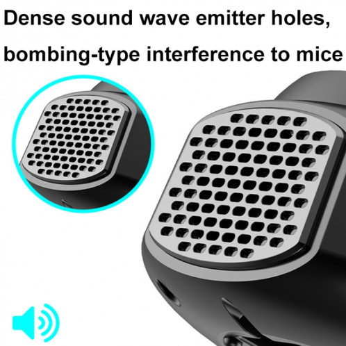 219 Répulsif de souris d'intérieur à ultrasons intelligent à conversion de fréquence multidimensionnelle (noir) SH101B1459-014