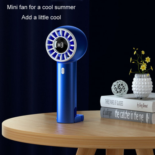 Ventilateur Turbo portatif à affichage numérique, chargement USB, petit ventilateur à boucle pliable (bleu) SH701C1832-010