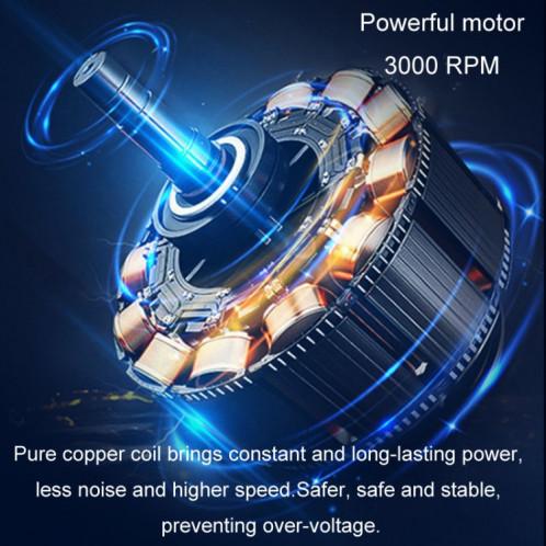 Ventilateur Turbo portatif à affichage numérique, chargement USB, petit ventilateur à boucle pliable (bleu) SH701C1832-010
