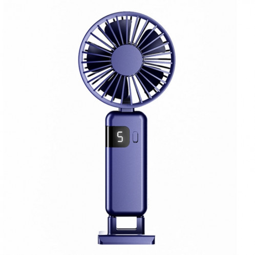 Affichage numérique portatif suspendu au cou muet petit ventilateur USB chargeant le ventilateur pliable tenu dans la main (bleu) SH901B1688-013