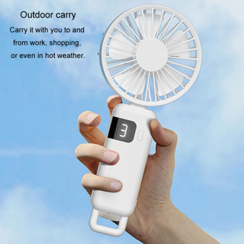 Affichage numérique portatif suspendu au cou muet petit ventilateur USB chargeant le ventilateur pliable tenu dans la main (bleu) SH901B1688-013