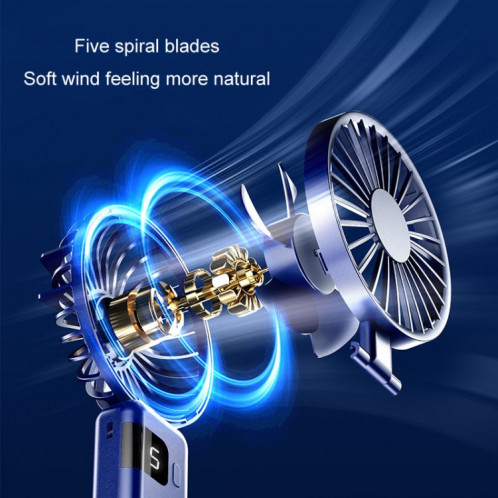 Affichage numérique portatif suspendu au cou muet petit ventilateur USB chargeant le ventilateur pliable tenu dans la main (rose) SH901C1384-013