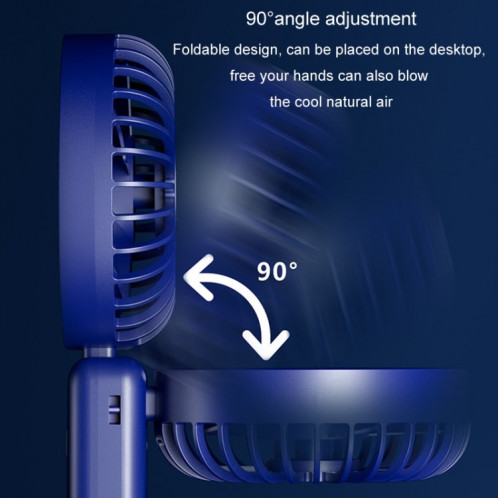 Affichage numérique portatif suspendu au cou muet petit ventilateur USB chargeant le ventilateur pliable tenu dans la main (rose) SH901C1384-013