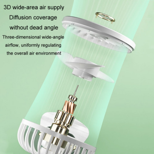 Ventilateur de charge USB à affichage numérique pliable, petit ventilateur d'extérieur à main suspendu au cou (bleu) SH901B357-011