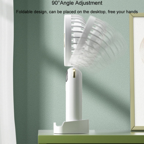Ventilateur de charge USB à affichage numérique pliable, petit ventilateur d'extérieur à main suspendu au cou (bleu) SH901B357-011